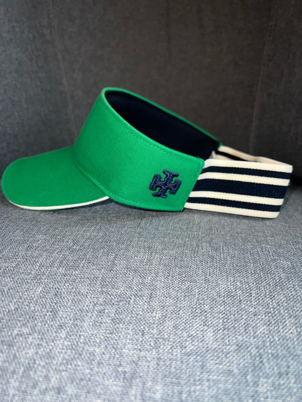 Tory Sport Green and Navy Athletic Visor - Picture 3 of 10